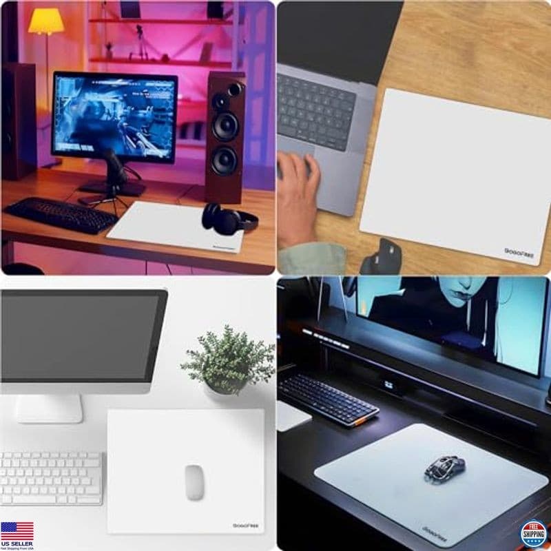 Glass Mousepad with Hard Surface for Gaming, Ultra Smooth Mouse Mat, Premium 5