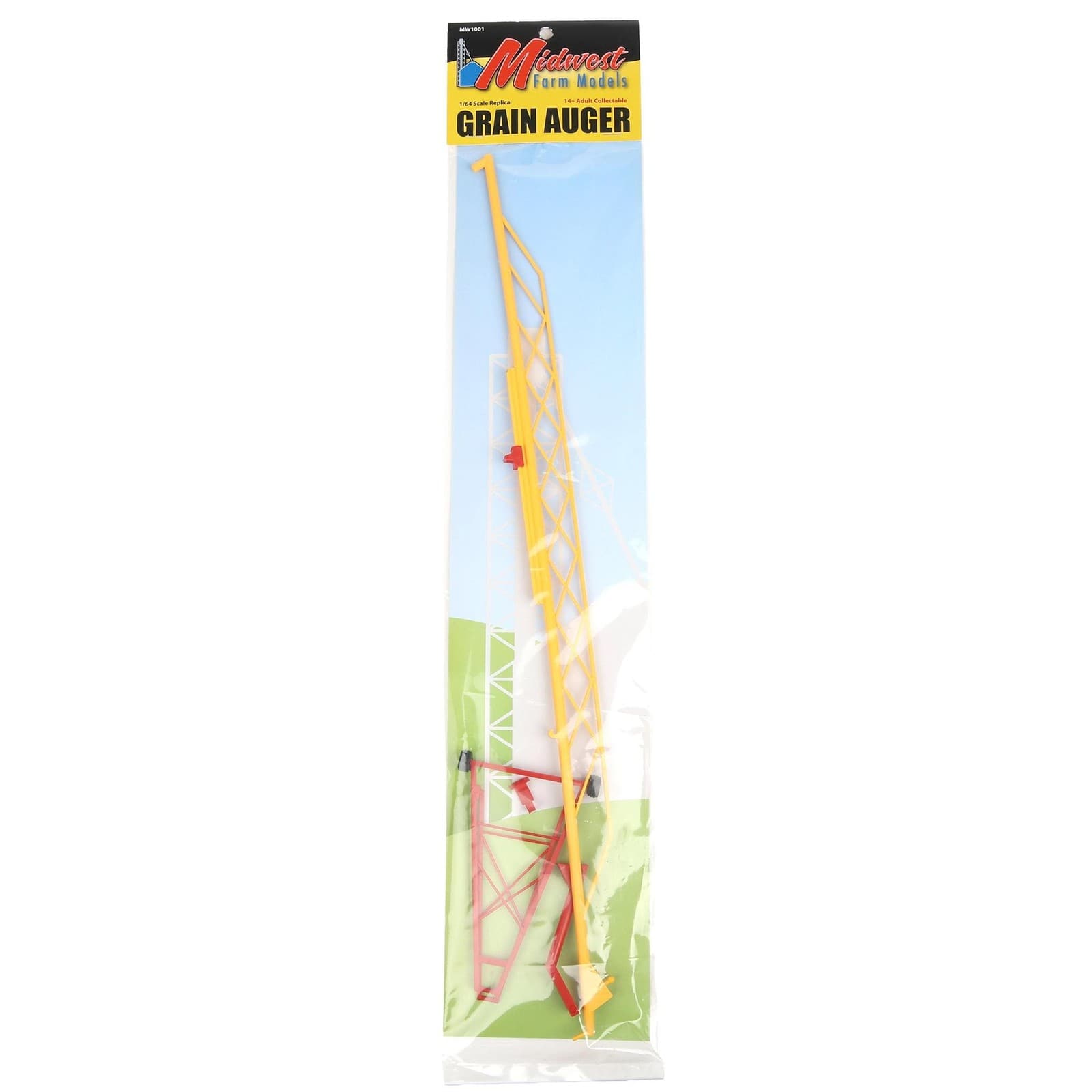 Replica 1/64 Plastic Red & Yellow Grain Auger, (115ft to scale) MW1001-RY 6