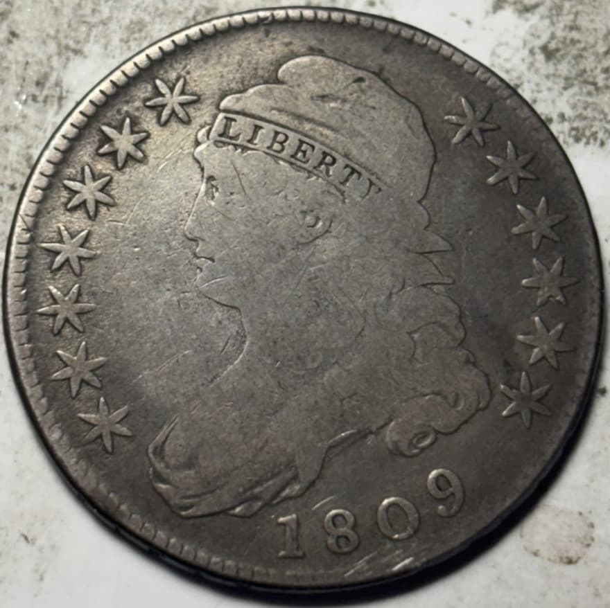 1809 50c Capped Bust Half Dollar. Attractive Circulated Example!