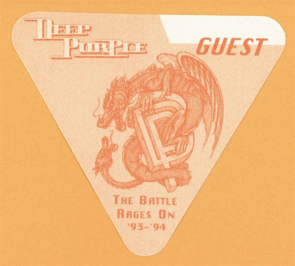 Deep Purple 1993 Battle Rages On Concert Tour GUEST Backstage Pass