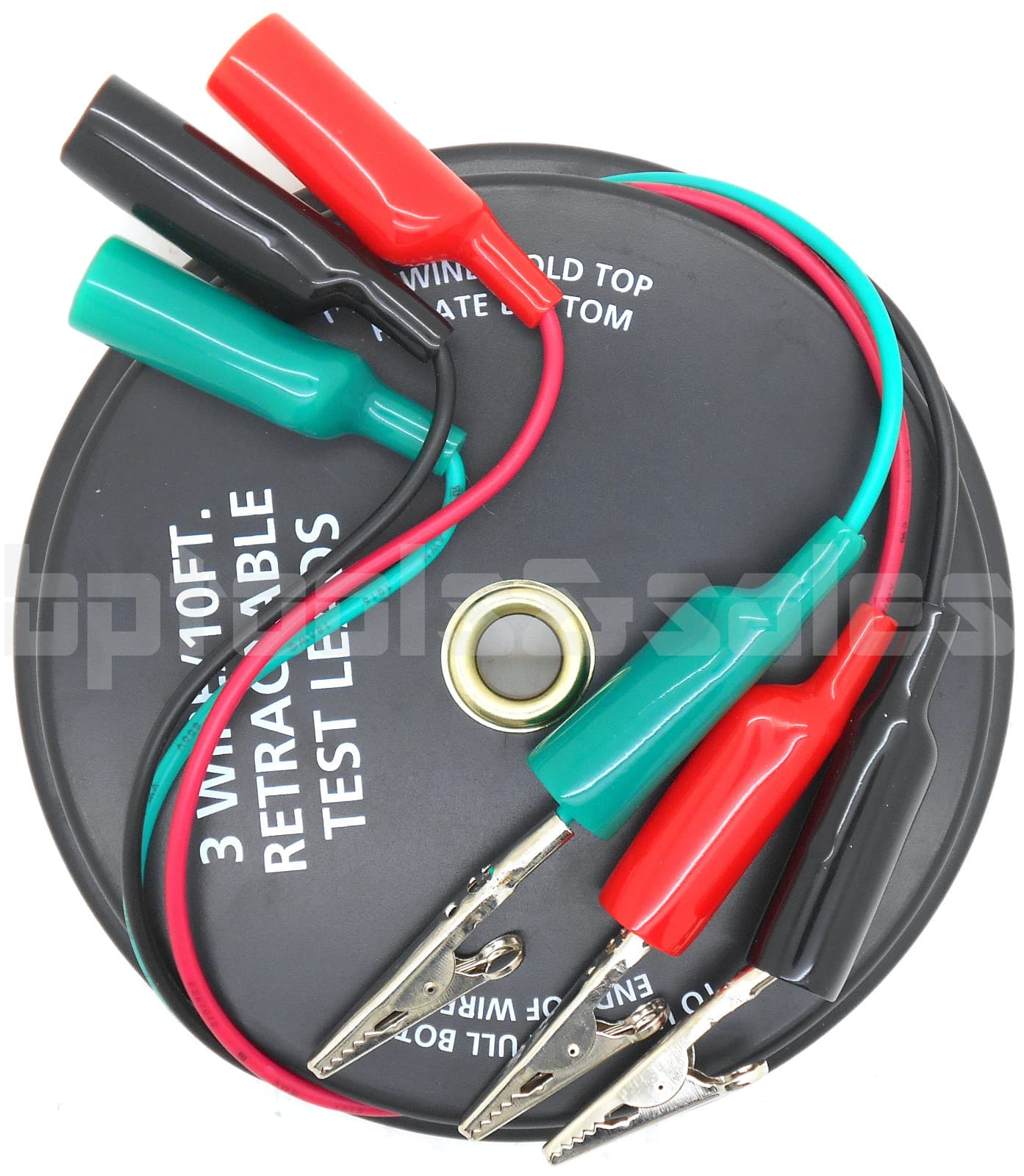 3 Wire 10 Feet Retractable Reel Test Probe Leads 18 Gauge Alligator Clips Tool 3