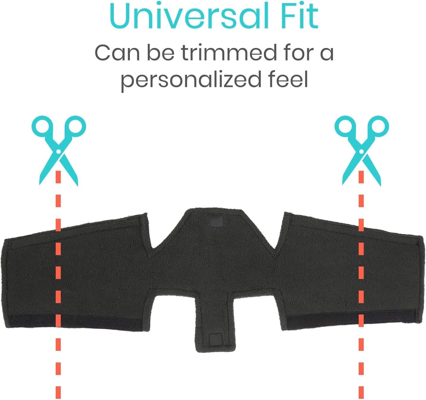 Vive CPAP Neck Pad - Mask Strap Padded Accessories - Fleece Comfort Black  4