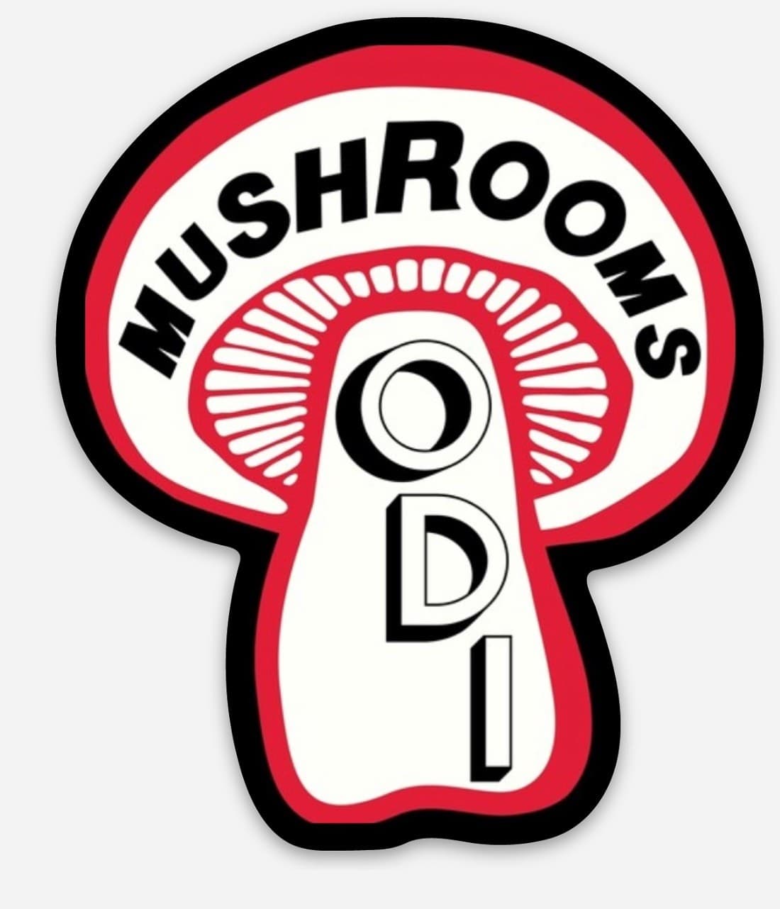ODI Mushroom Grips BMX Bicycle Old School Logo Vinyl Sticker Decal