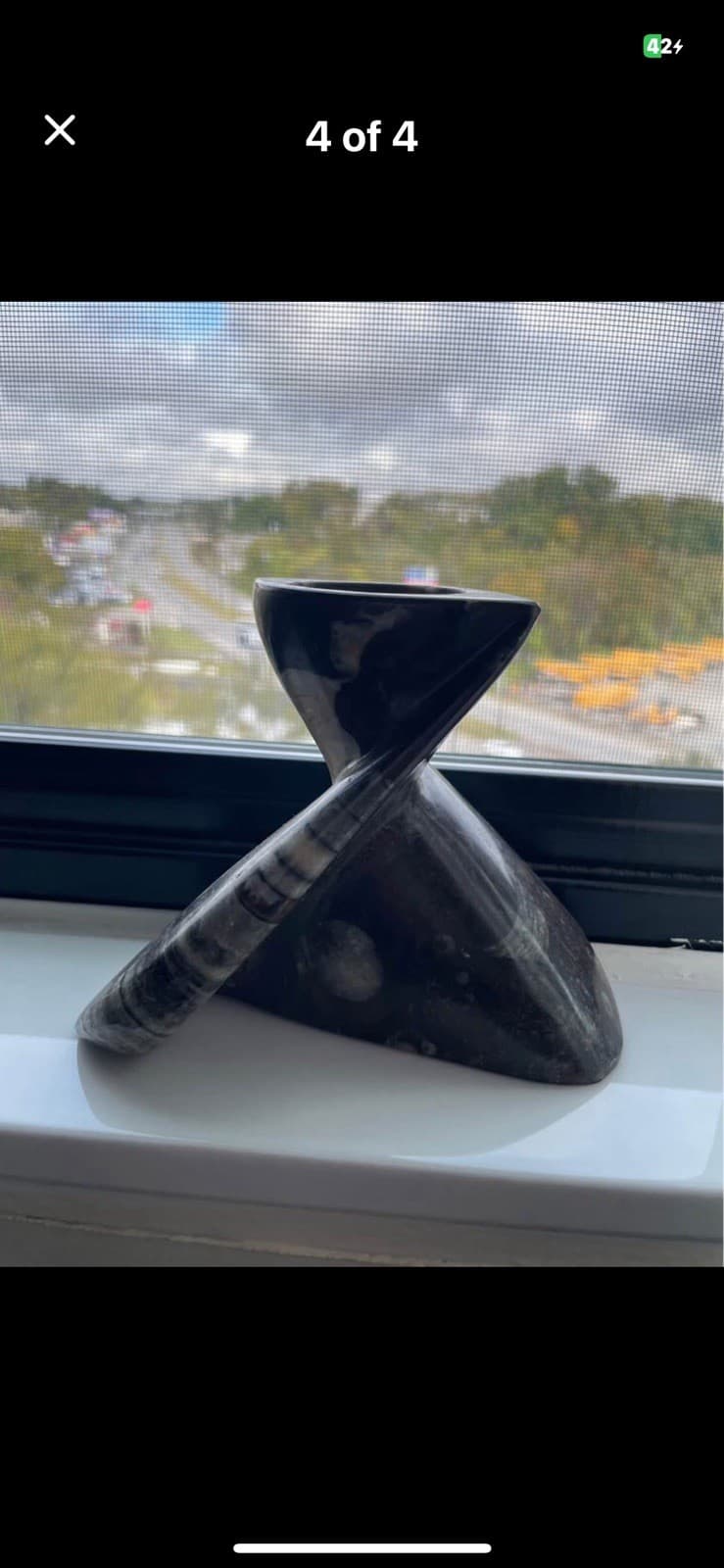 Orthoceras Fossil Candle Holder with Ammonite Fossils 4.5" Tall Hold Tea candle 3