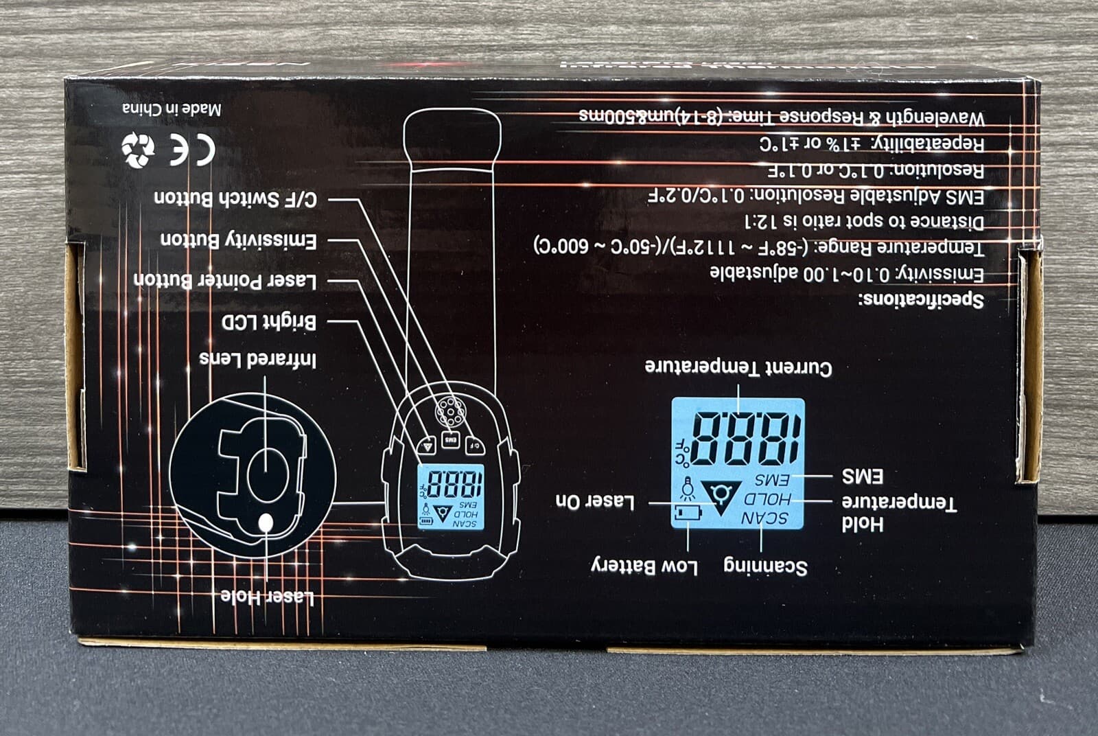 KIZEN Infrared Thermometer LaserPro LP300 Handheld Temperature Gun Orange 3