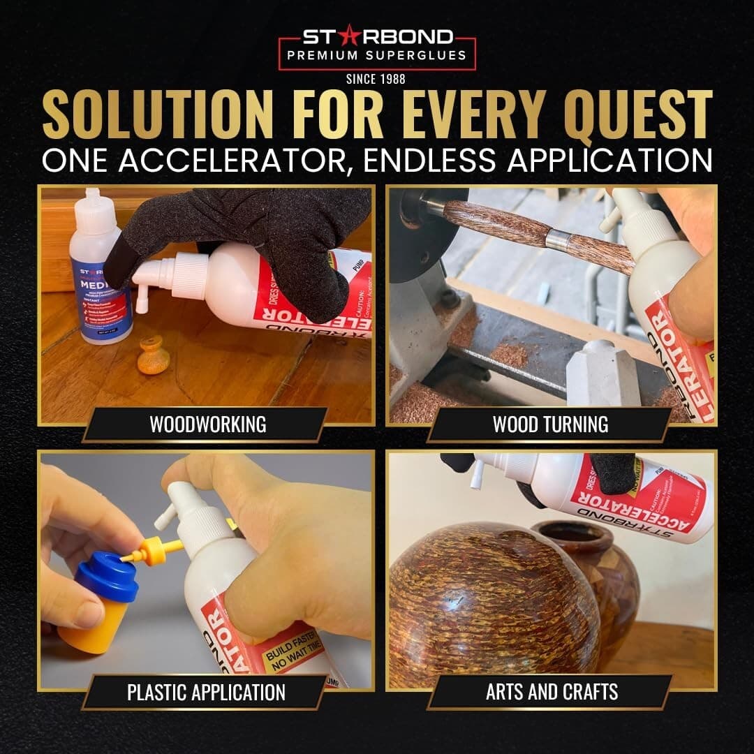 Starbond CA Glue Accelerator (8 Ounce) - Instantly Dries Super Glue 4