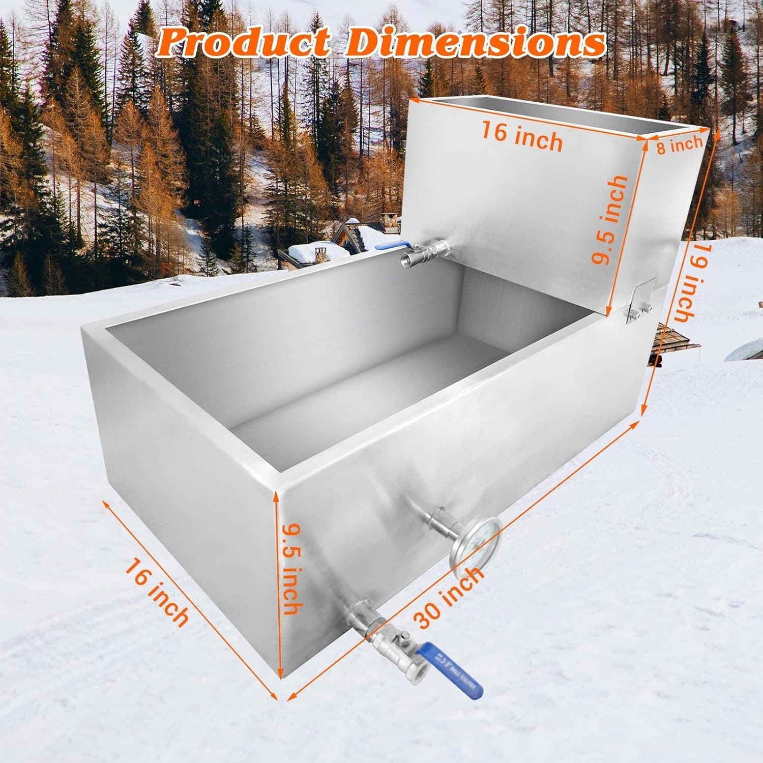 Maple Syrup Evaporator Pan 30x16x19 Inch Stainless Steel Maple Syrup Boiling Pan 5