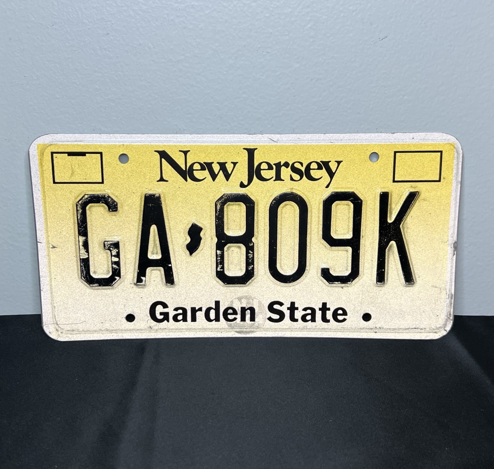 New Jersey Garden State Yellow License Plate #GA-809K NJ Local Home Decor Craft