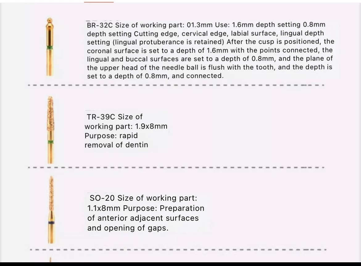 16PCS\SET Dental Crown Preparation Restoration Burs Polishing Bur kit FG1816D 5
