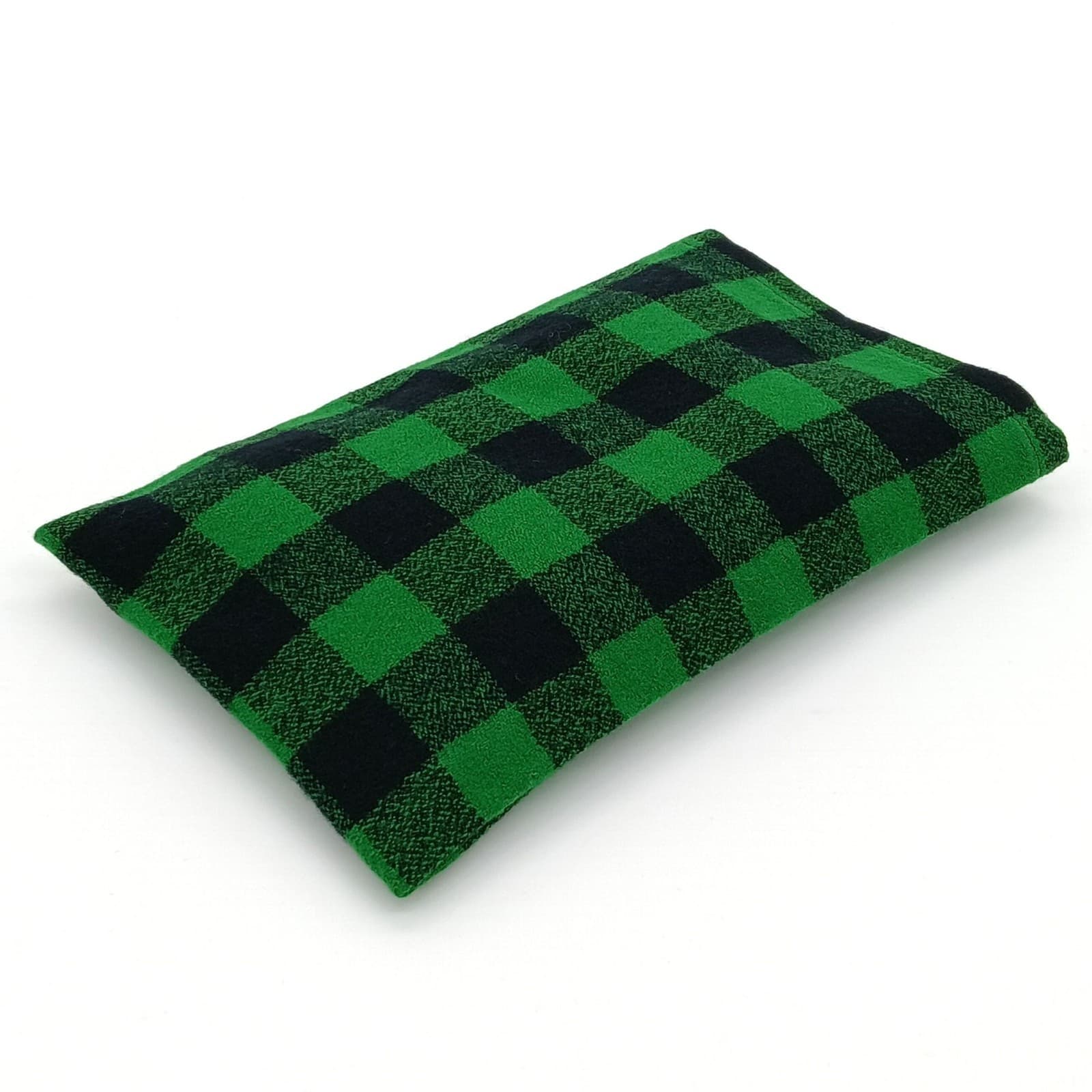 Microwavable Rice Heat Pack, Green & Black Plaid Flannel Hot Cold Therapy Pad 2