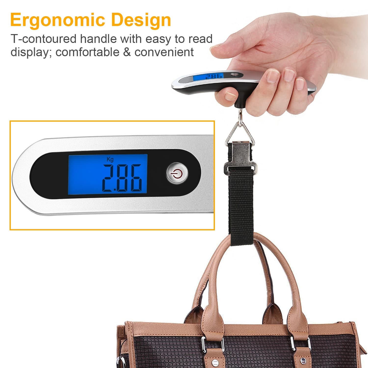 10g/50kg Portable Travel LCD Digital Hanging Luggage Scale Electronic Weight US 4