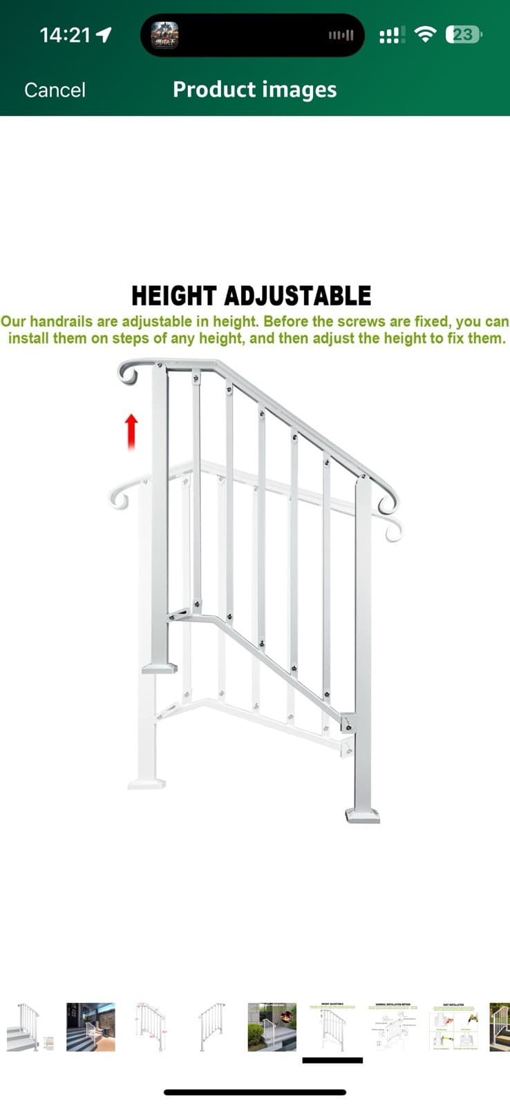 Adjustable Handrails for Outdoor Steps Handrail Picket 2 Or 3 Steps 6