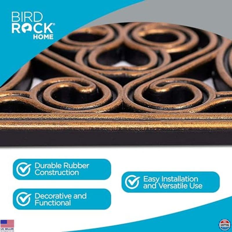 BIRDROCK HOME Copper Decorative Rubber Stepping Stones - Set of 3 Garden Pavers 3