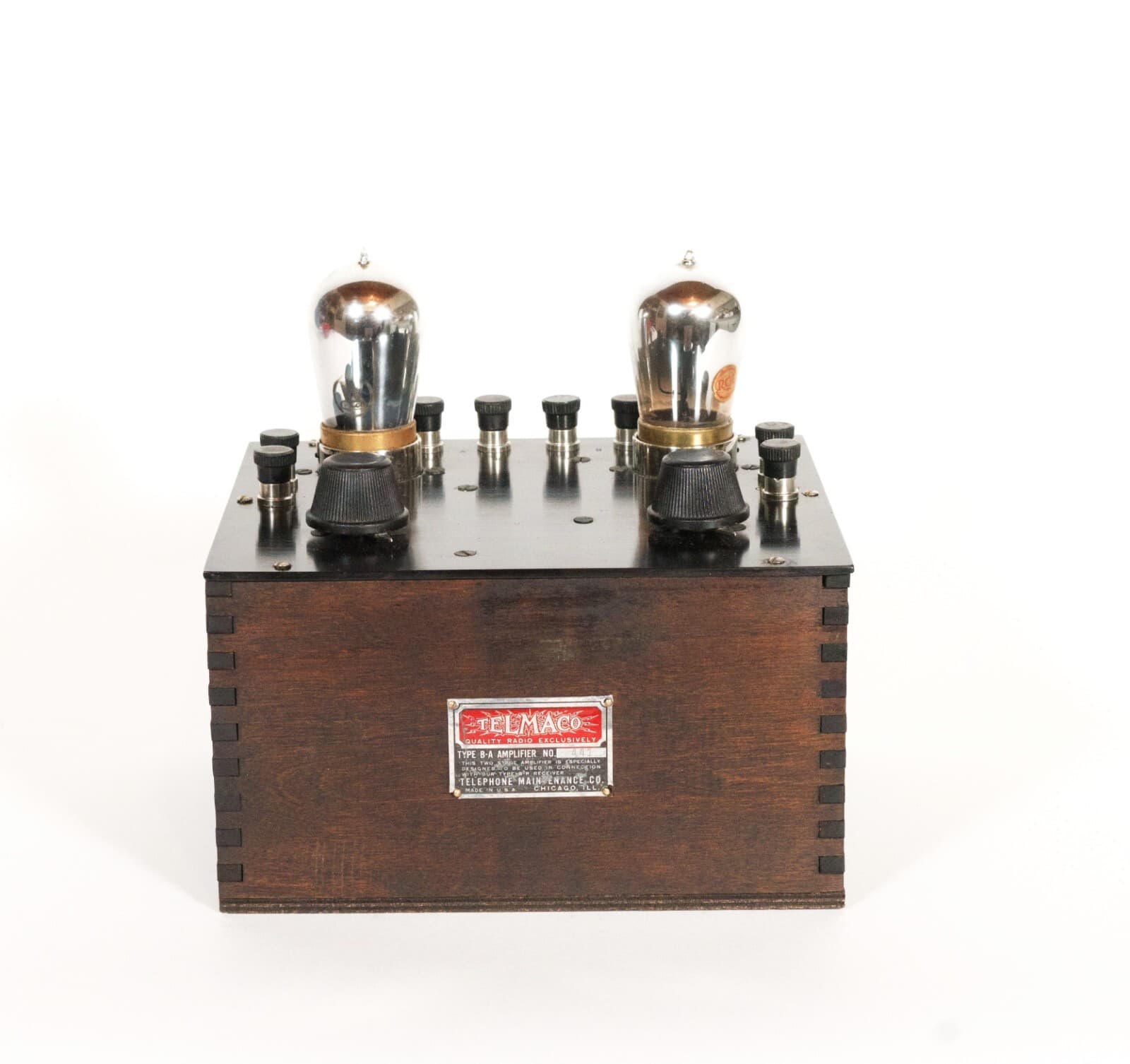 1922 Telmaco BA Two-Stage Amplifier w/Orig. Transformers & Good BB Tipped Tubes