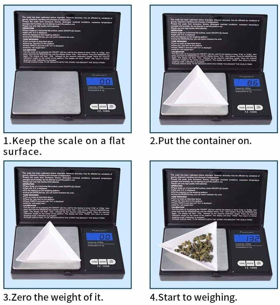 Digital Scale 1000g x 0.1g Jewelry Gold Silver Coin Gram Pocket Size Herb Grain 6