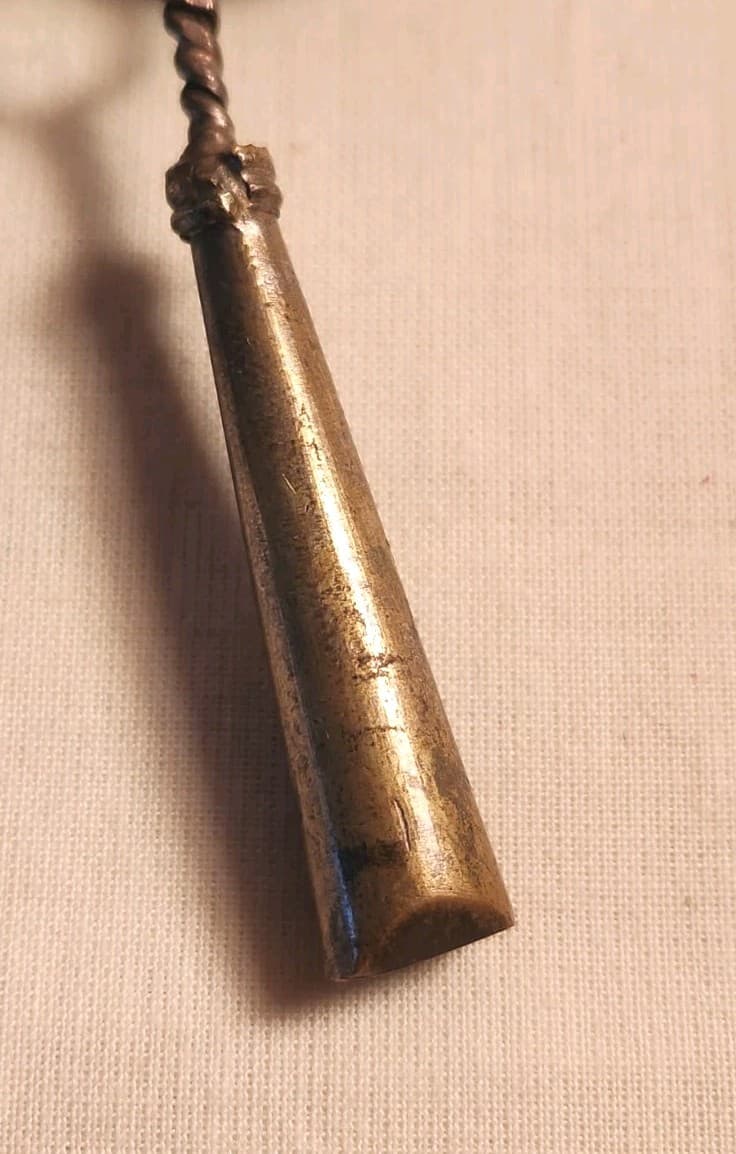 ANTIQUE METAL BABY RATTLE WHISTLE 4