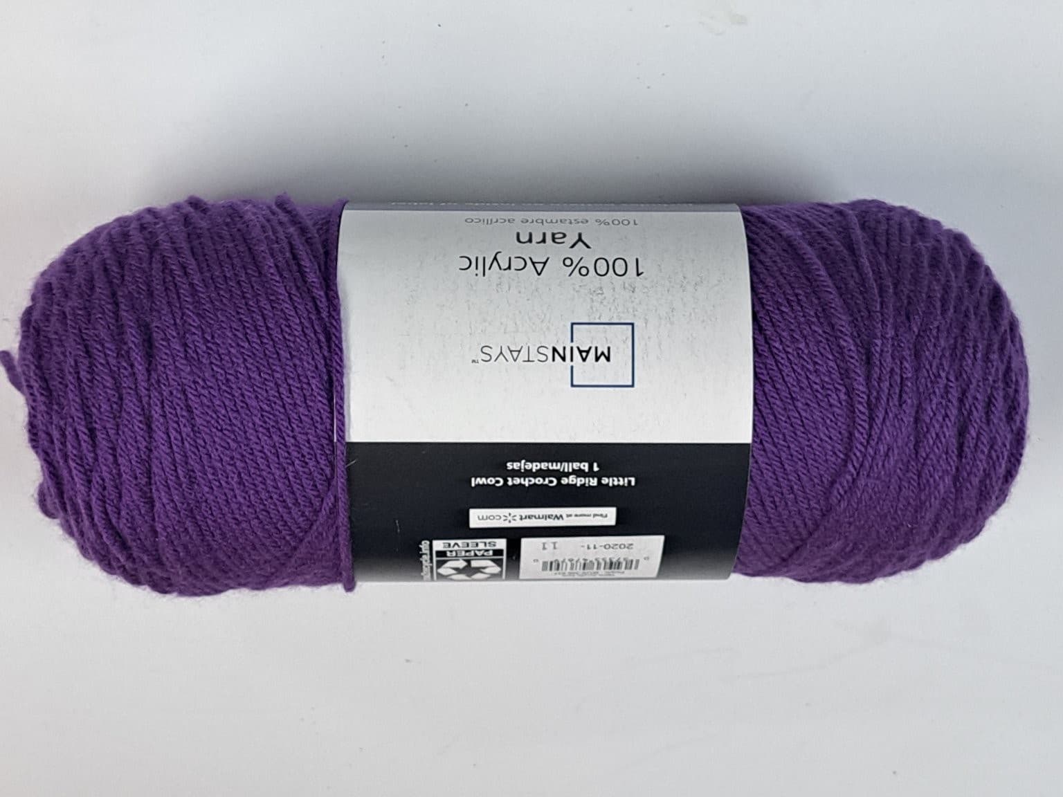Mainstays Crochet Thread 100% Acrylic Purple MS20-200-017 397 yd Ball