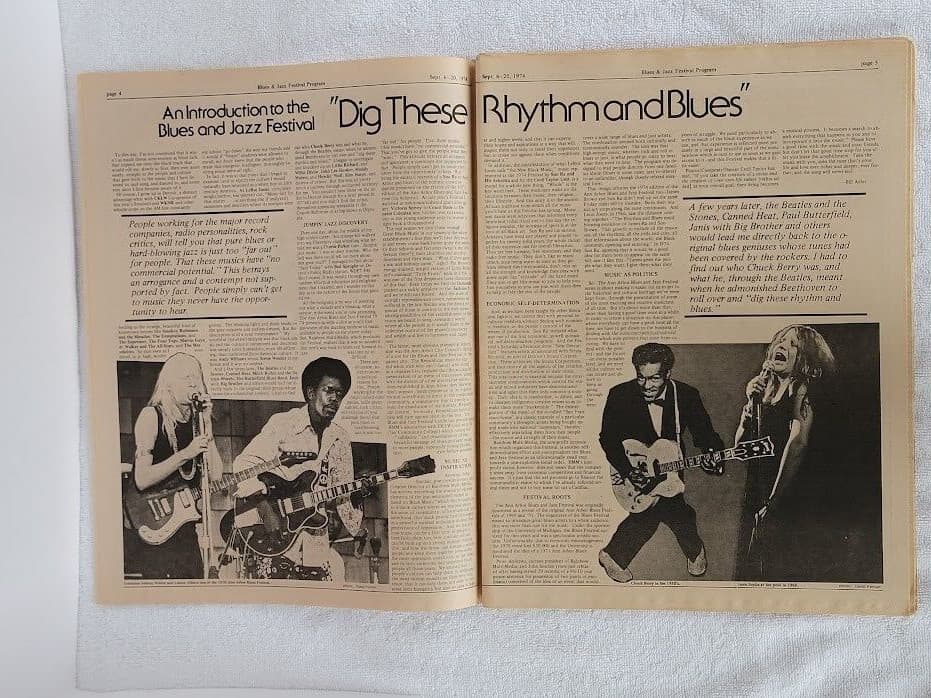 Rare 1974 Ann Arbor Sun Blues and Jazz Festival Large Program Historical Item!! 4