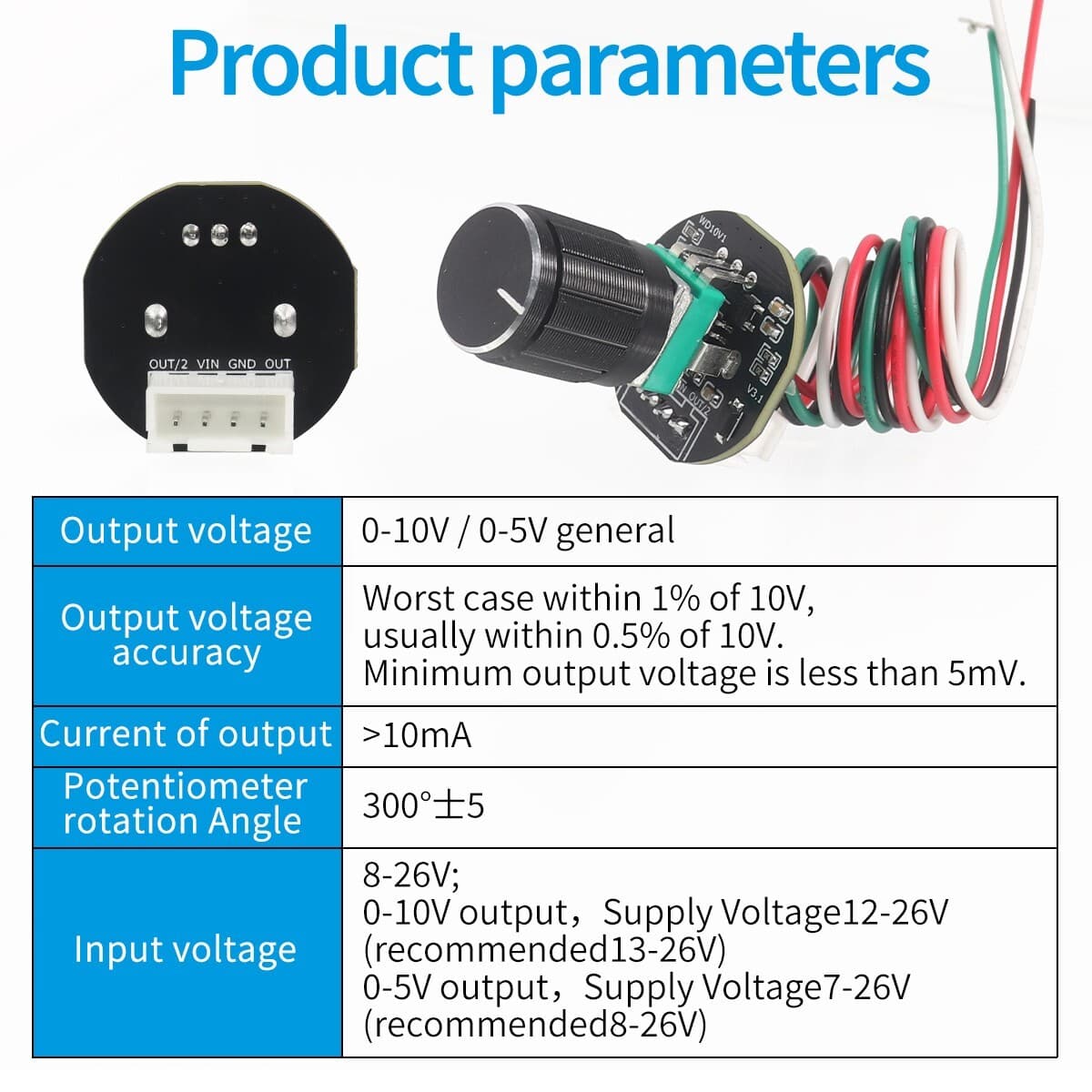 Output Analog Potentiometer Module Voltage Signal Generator Board 0-5V 0-10V 5