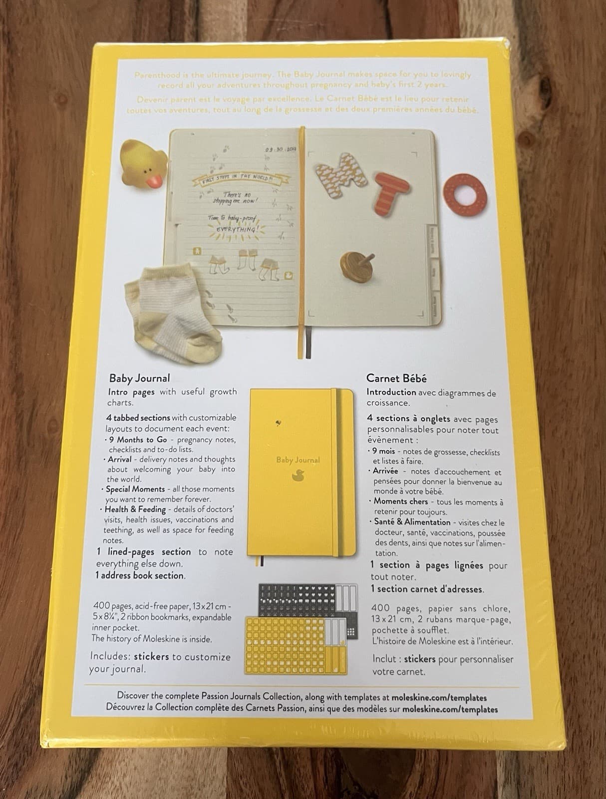 Moleskine Baby Journal - Hardback Yellow - Record Pregnancy to First 2 Years New 3