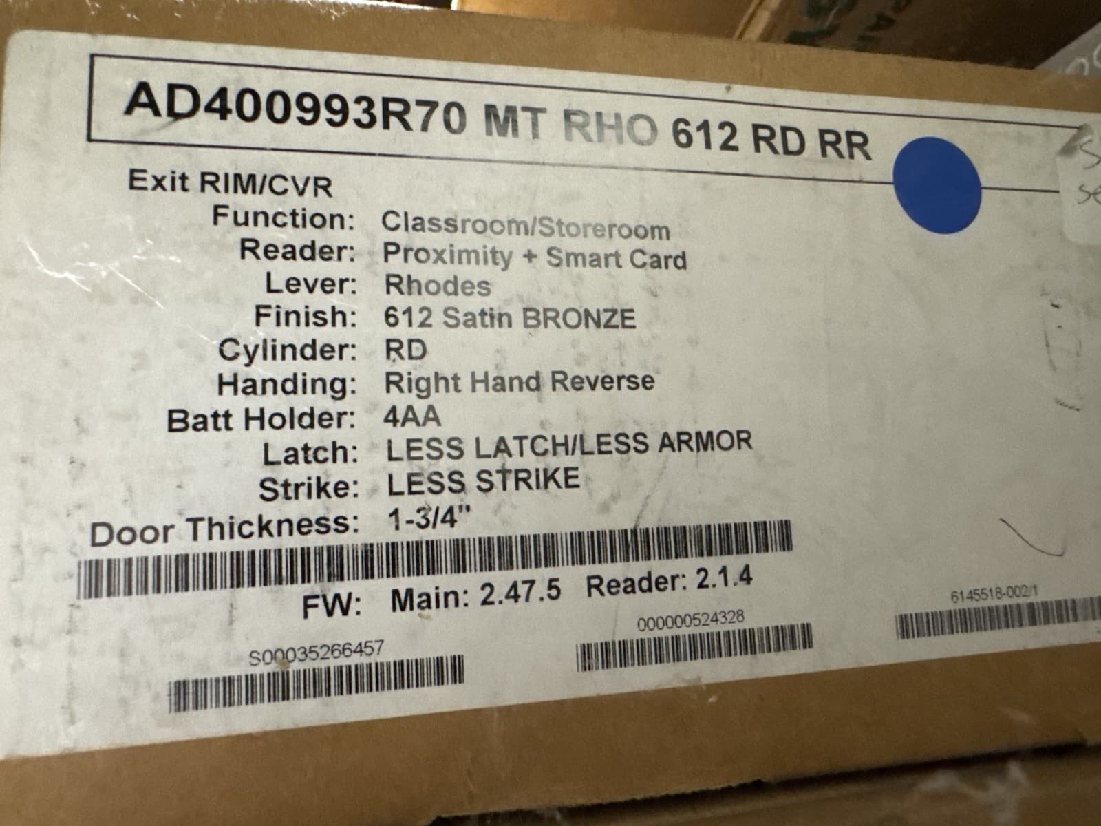 Schlage AD400993R70 Proximity & Smart Card Reader