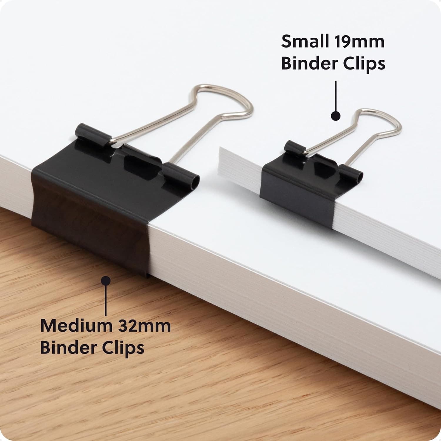 Binder Clips Assorted Sizes Small and Medium Black Silver Steel 80 Count 3