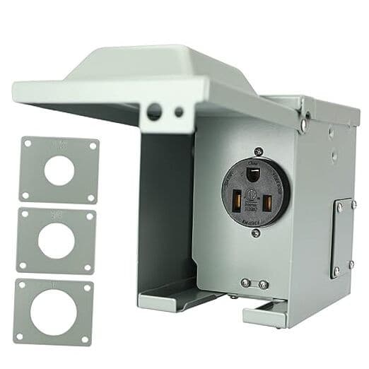  50 Amp 250 Volt 6-50R EV/Welding Power Outlet Box, Enclosed Lockable 50 AMP