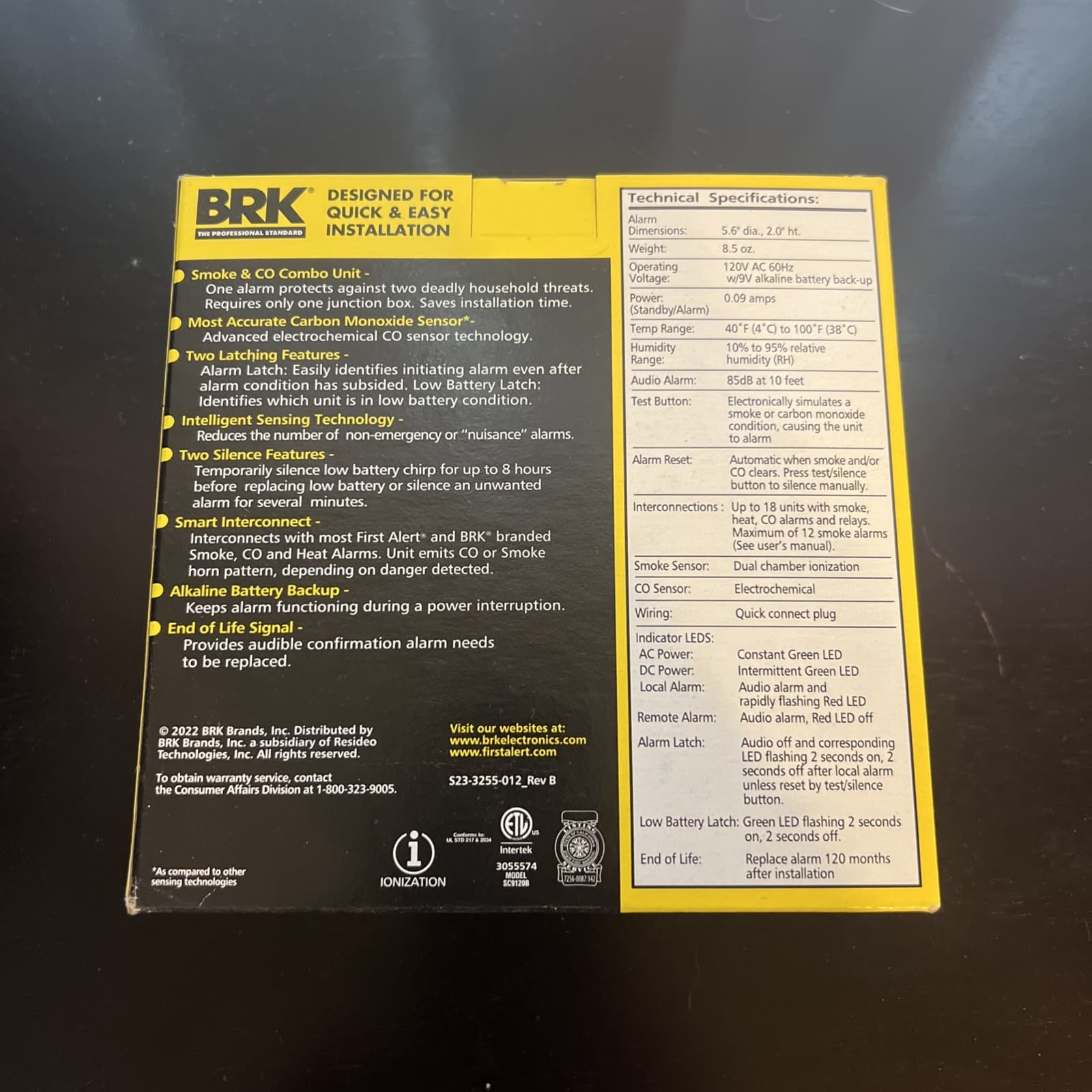 BRK SC9120B Smoke & Carbon Monoxide Detector 2