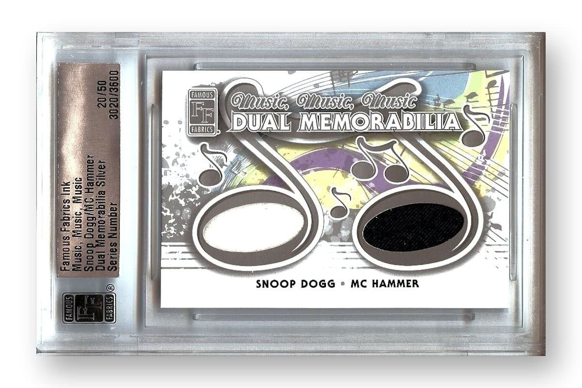 Snoop Dogg MC Hammer Trading Card 2012 Dual Relic 20/50 Slabbed