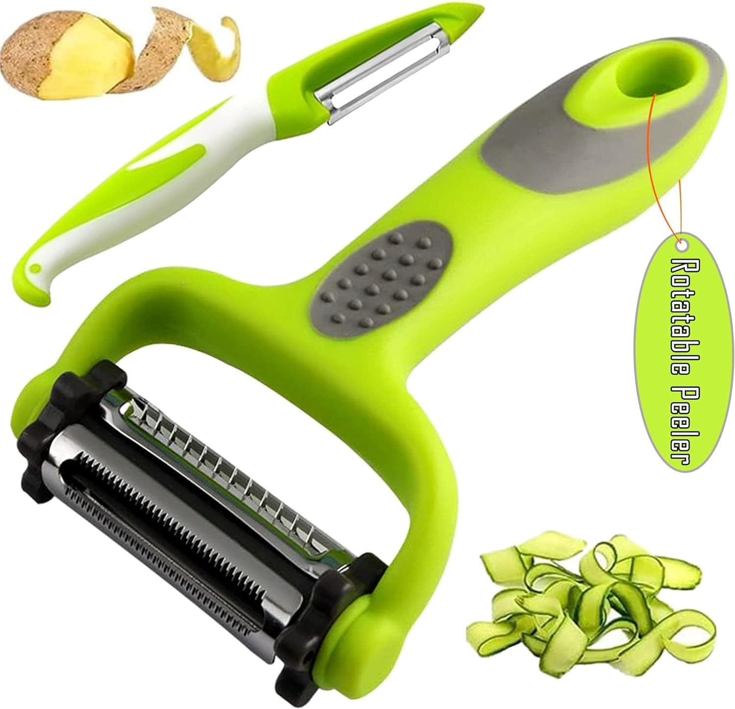 3-In-1 Vegetable Peeler - Rotatable Blades for  Potato, Carrot, Non-Slip Handle