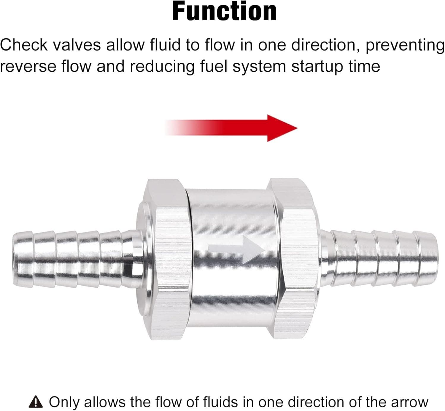 2x 10mm 3/8" Fuel Line Non-Return One Way Air Fuel Oil Check Valve Diesel Gas 6