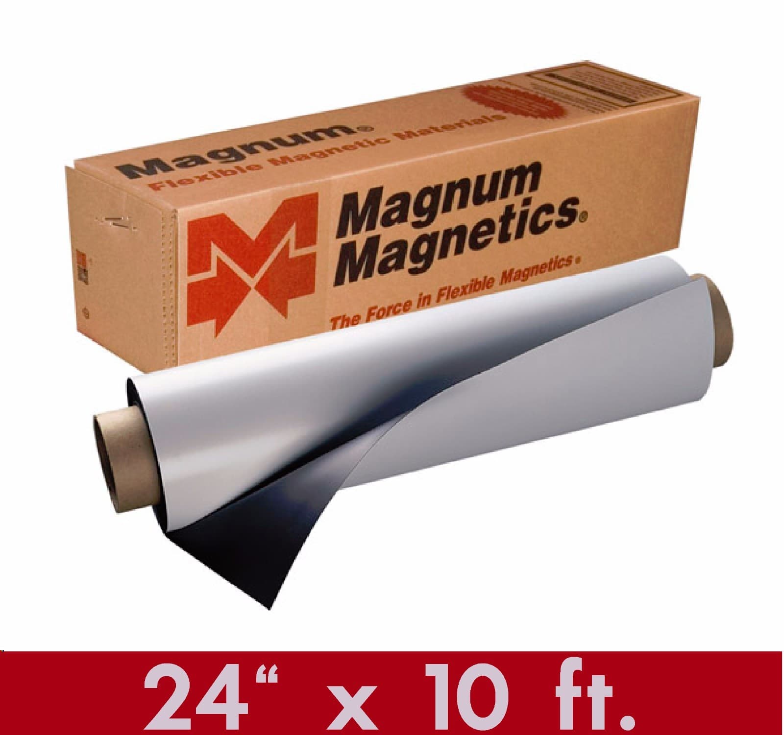 Magnum Mag 24" x 10 Ft ROLL 30 Mil. White Magnetic Sign Sheet Cars / Crafts