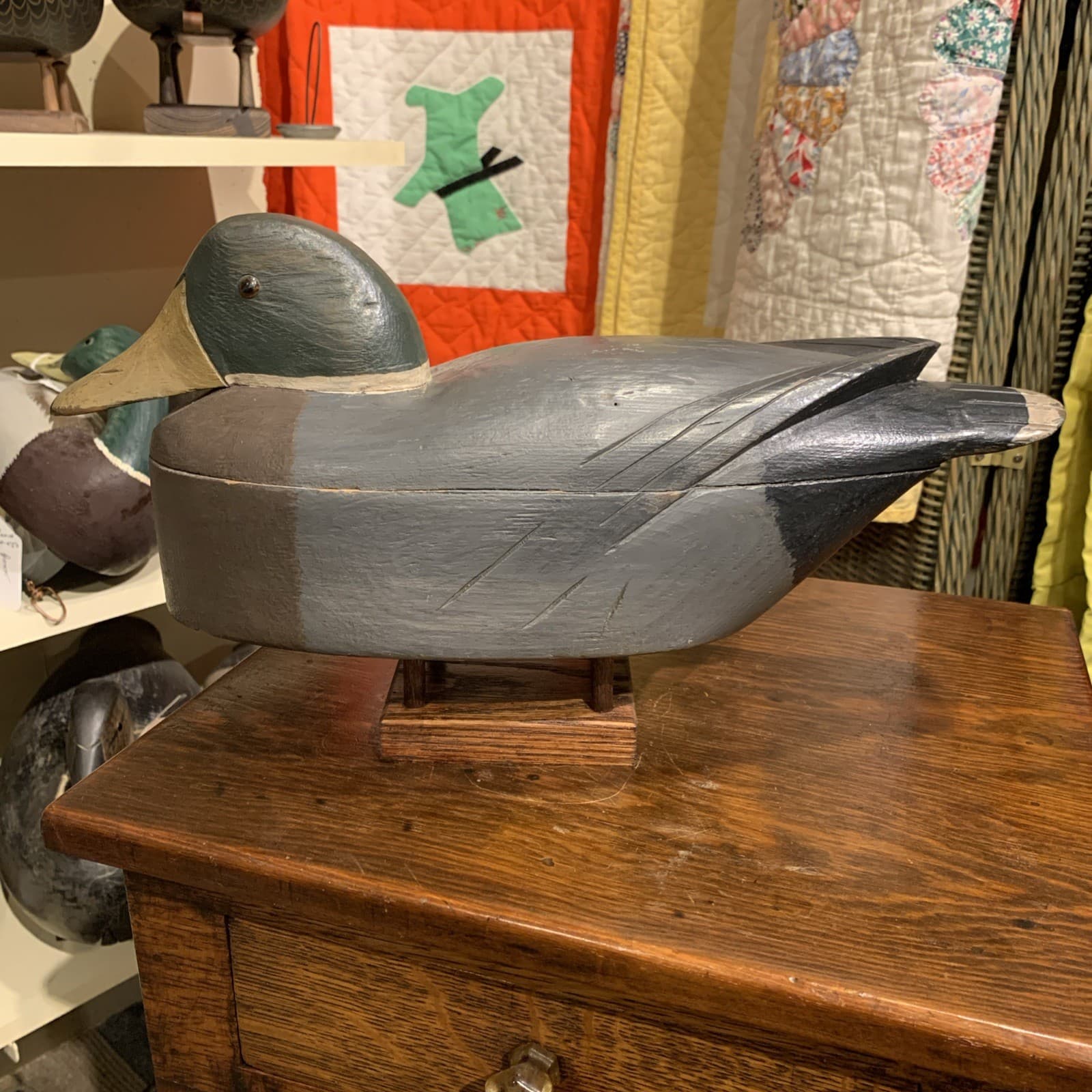 Vintage Never Rigged JOHN MARINKOS Hollow Mallard Duck Decoy Original NJ Decoy 5