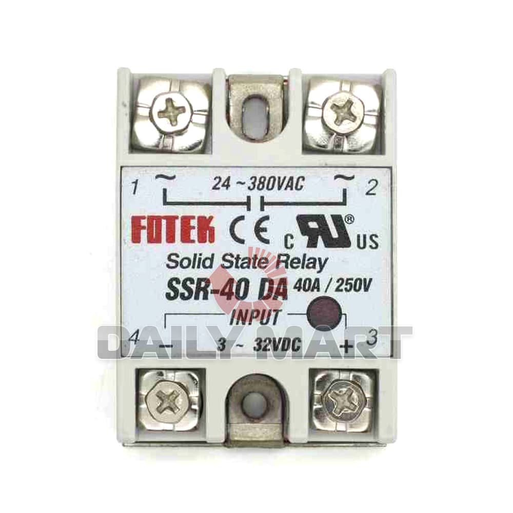 FOTEK SSR-40 DA 24V-380V 40A 250V Solid State Relay Module 3-32V DC to AC 2