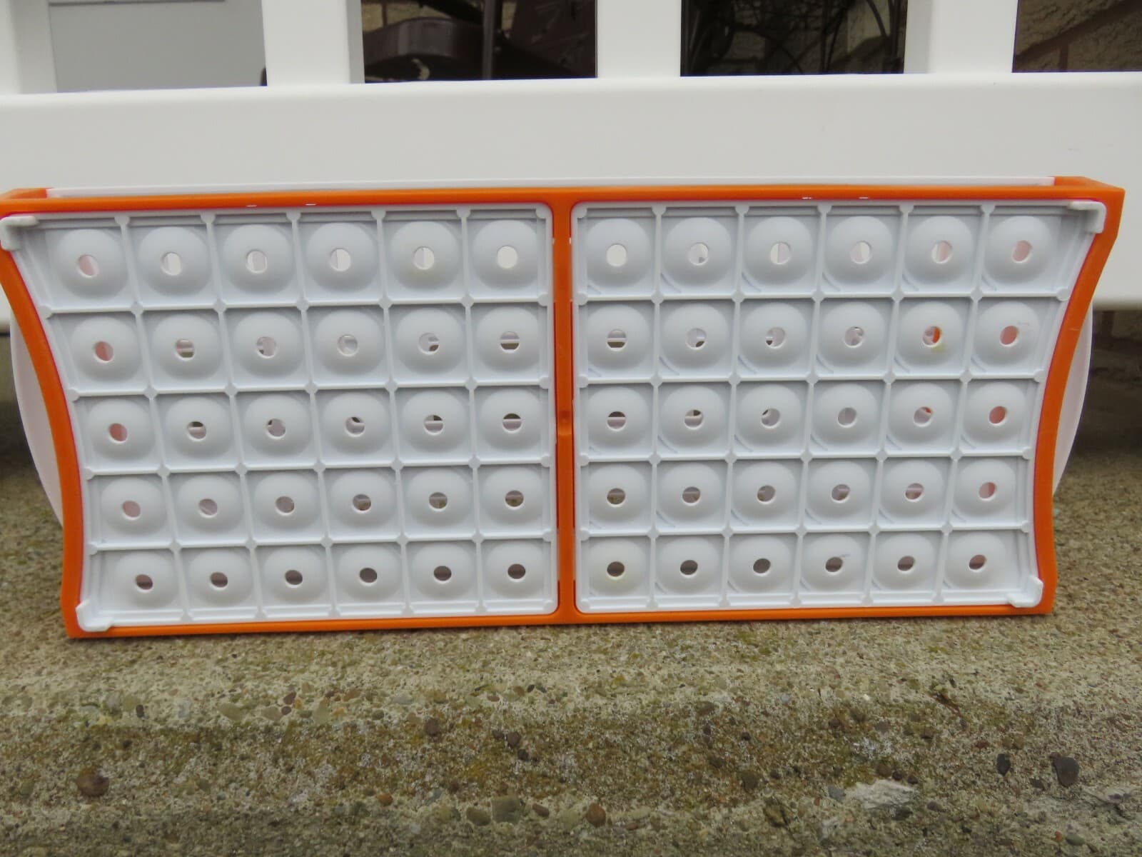 LOT of TEN (10) ORANGE & WHITE TEST TUBE RACKS (Plastic, Each Holds 60 Tubes) 5