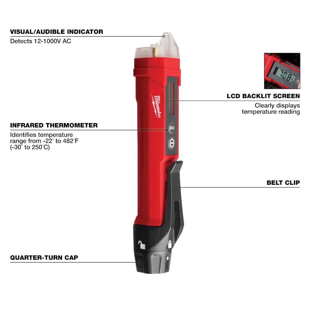 Milwaukee Non-Contact Voltage Detector With Laser Infrared Thermometer 3