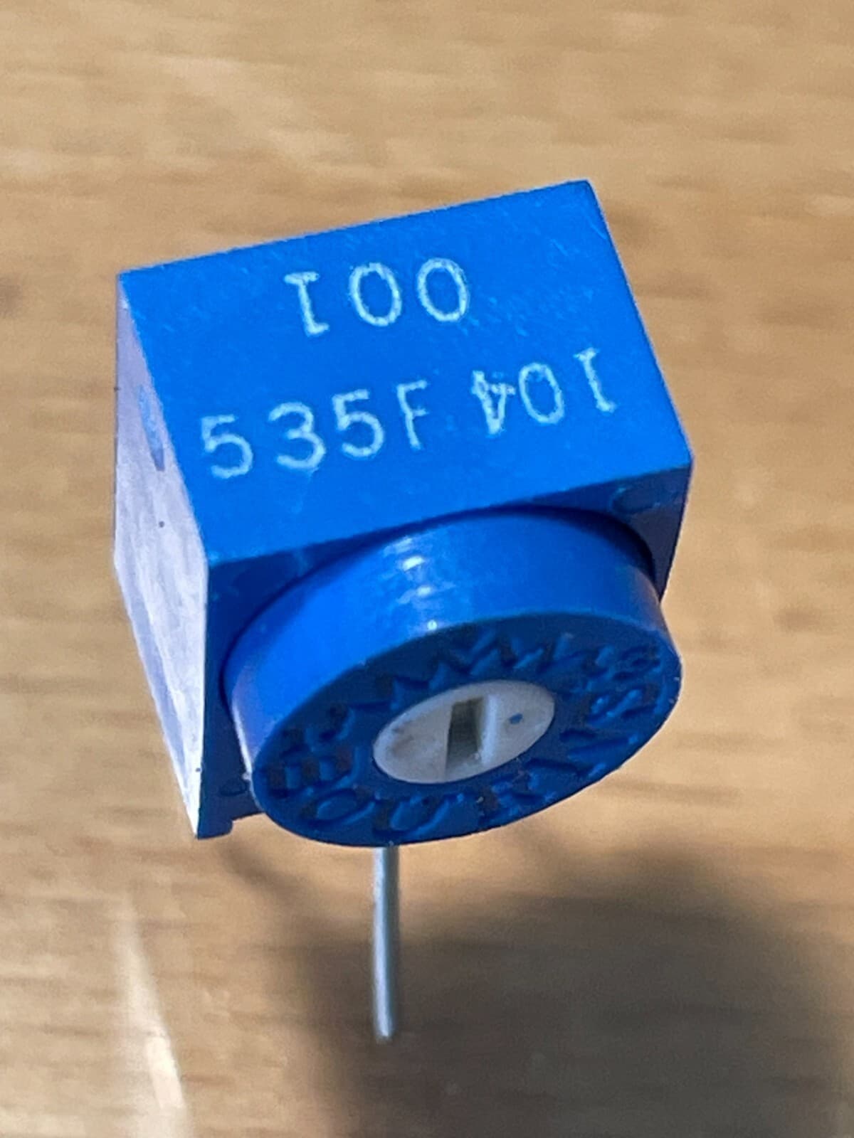 Potentiometer, 100K ohm Vert PC Mount 3 turn Trim Pot. 3