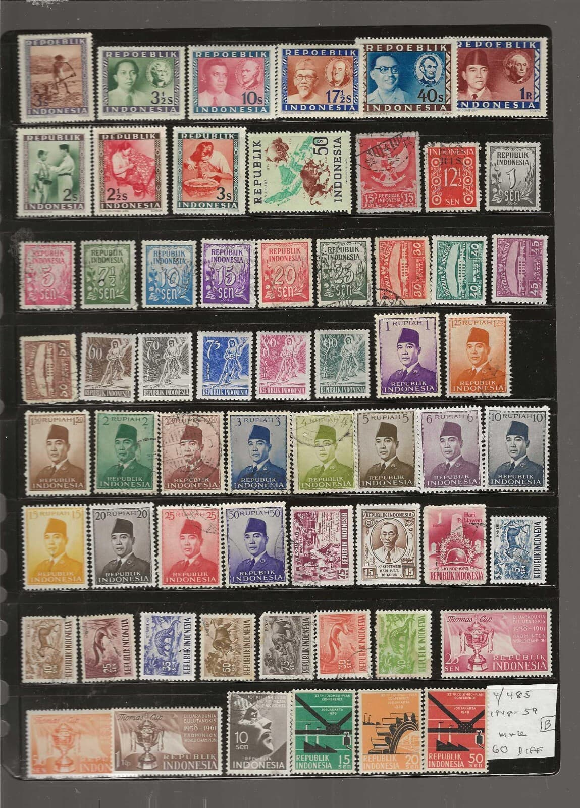 INDONESIA...Sc #4/485...Mint, Used & CTO...1949/59...60 Different