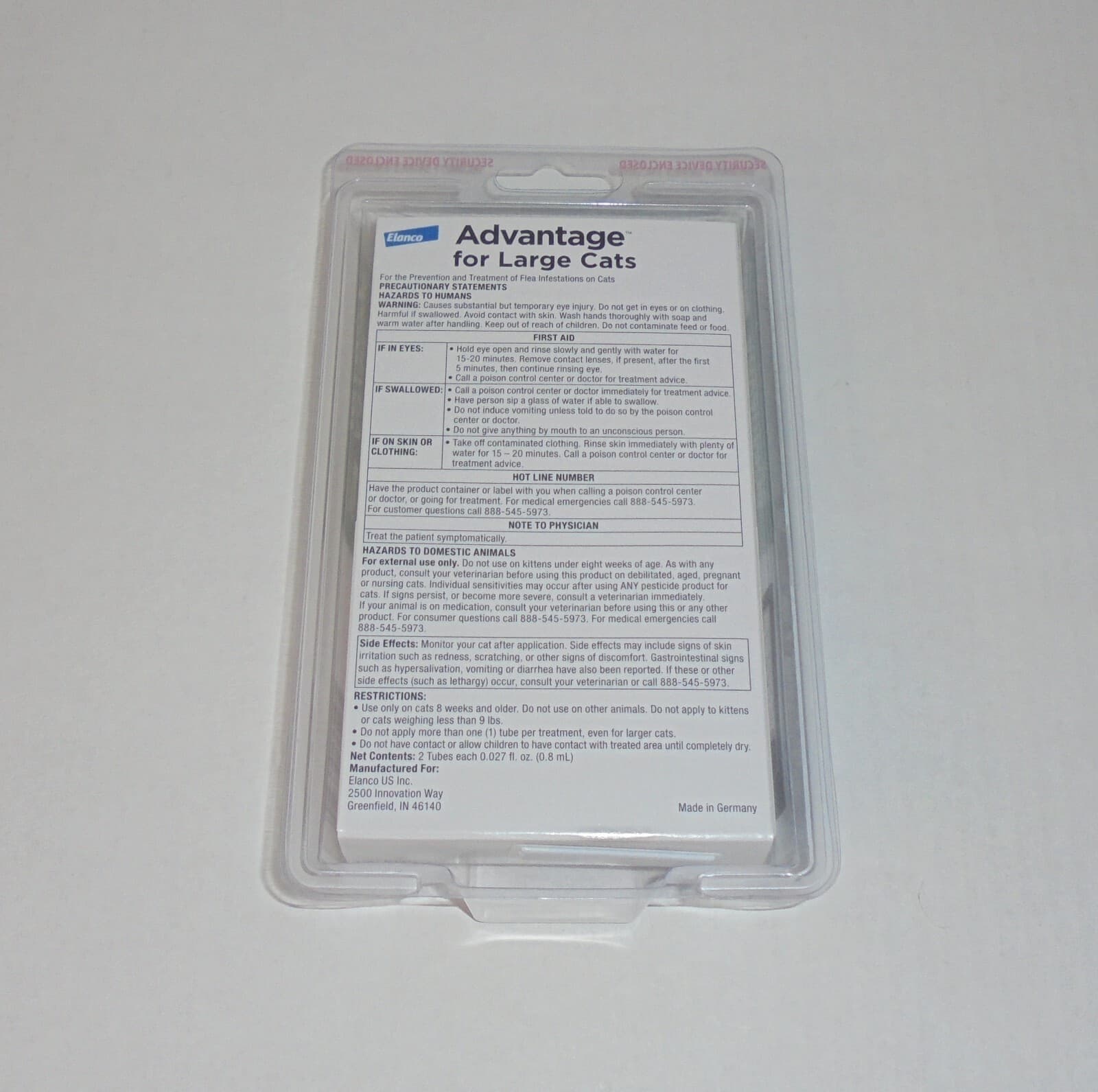 Elanco Advantage for Large Cats Flea Prevention Treatment *NEW* 2 Monthly Doses 3