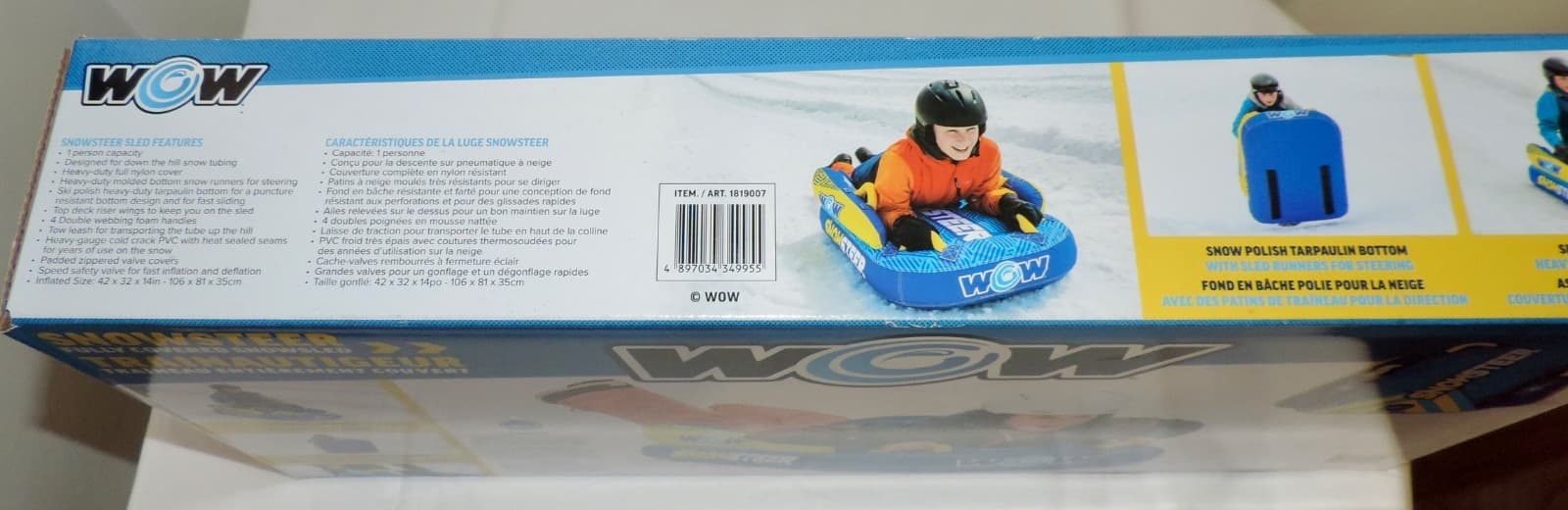 NEW WOW Snowsteer SNOW SLED w/Tow Leash - Heavy Duty Design - For Age 6+ 2