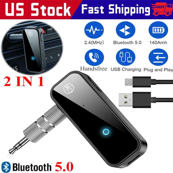 USB Wireless Bluetooth Transmitter Receiver for Car Music Audio Aux Adapter lot
