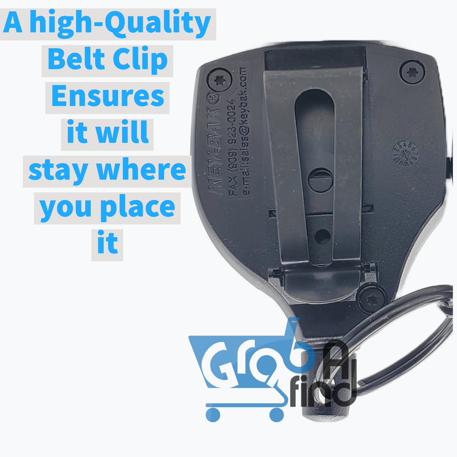 KEY-BAK SUPER48 Locking Retractable Keychain, Steel Belt Clip, Made in the USA 4