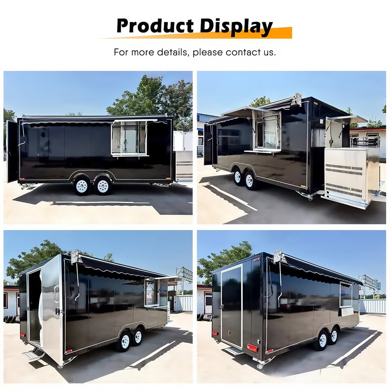 Mobile Food Truck Trailer for Sale with Full Kitchen Setup, Fully Equipped Hot D 2