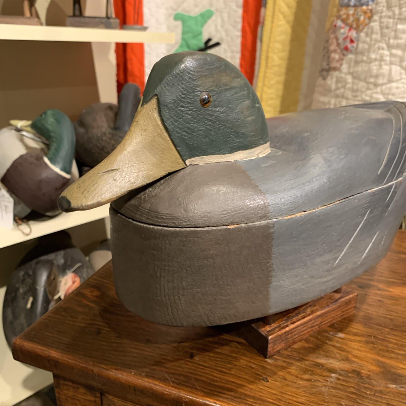 Vintage Never Rigged JOHN MARINKOS Hollow Mallard Duck Decoy Original NJ Decoy 4