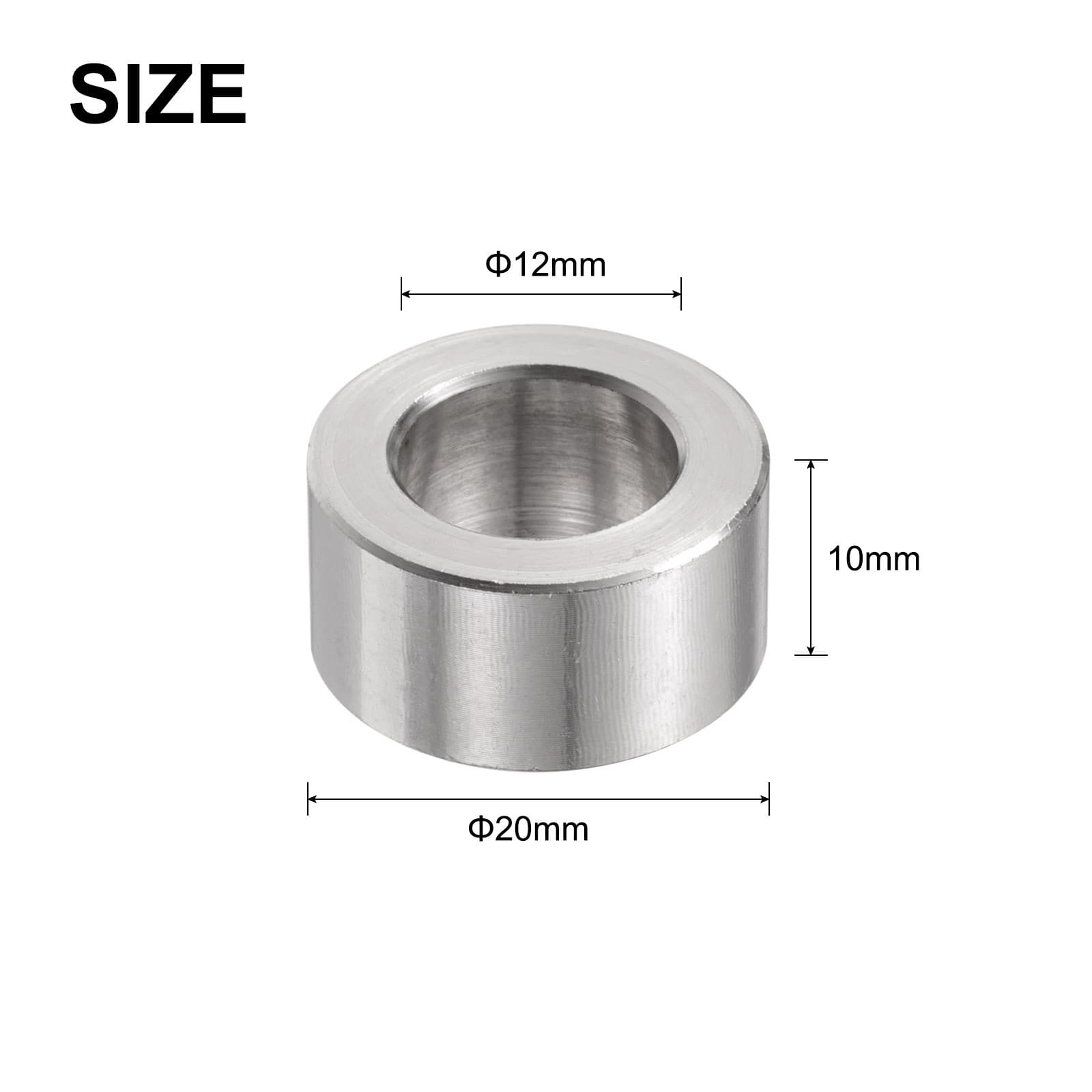 12pcs Stainless Steel Spacer 12mm Bore x 20mm OD x 10mm Length 2