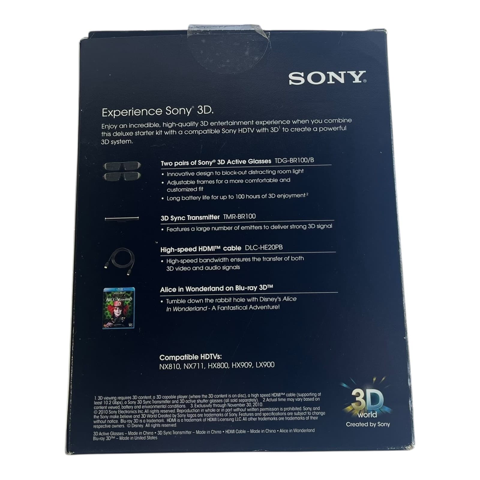 Sony 3D Deluxe Starter Kit w/ 2 Active Glasses, Transmitter, HDMI 4