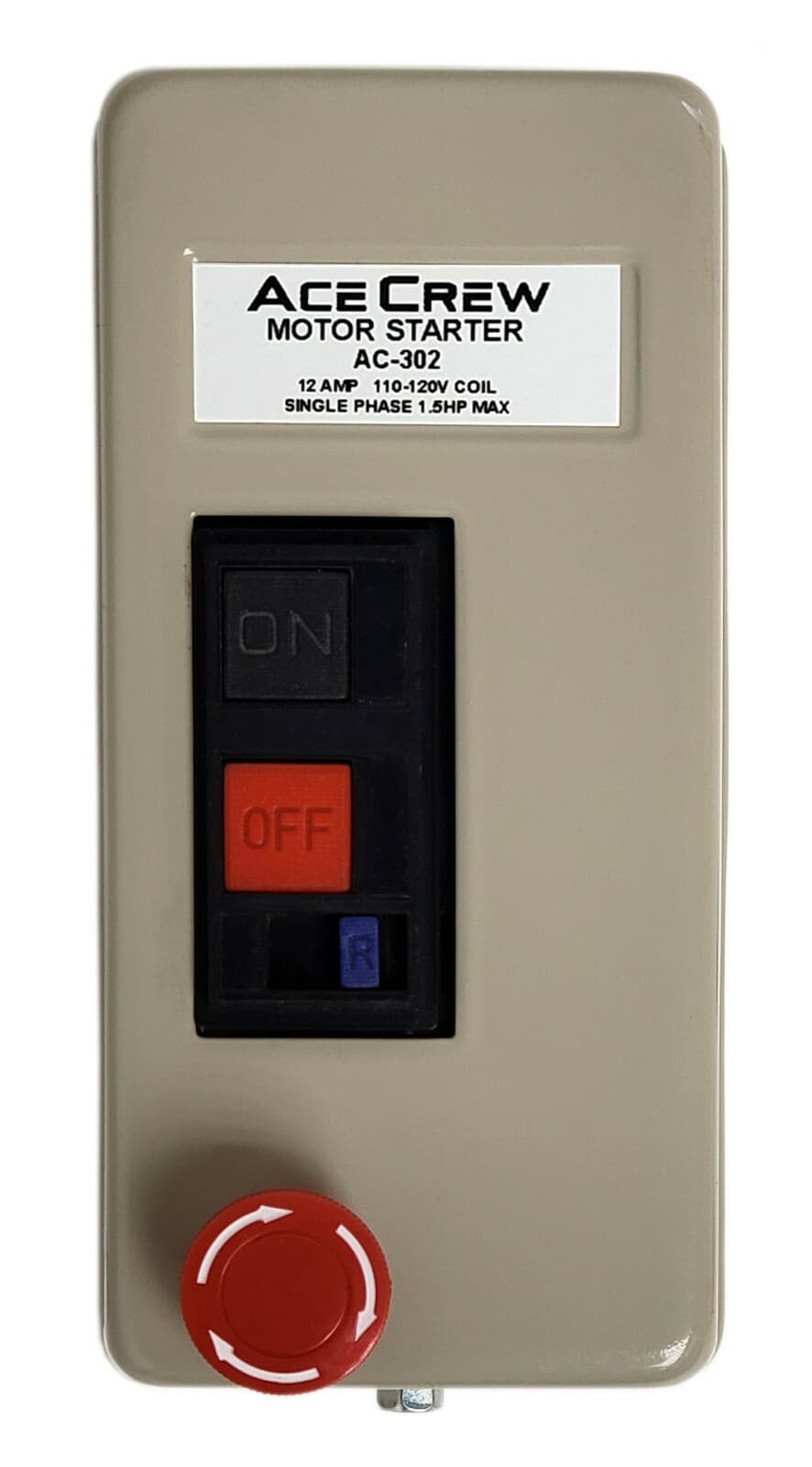 Mini Magnetic Motor Starter 120V Coil Single-Phase 1.5HP Control E-Stop AC-302 3