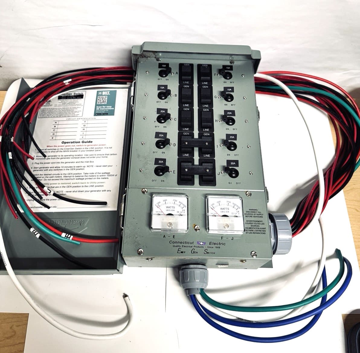 Connecticut Electric Emergen Transfer Switch - 50 Amp, 10-Circuit, 12500 Watts
