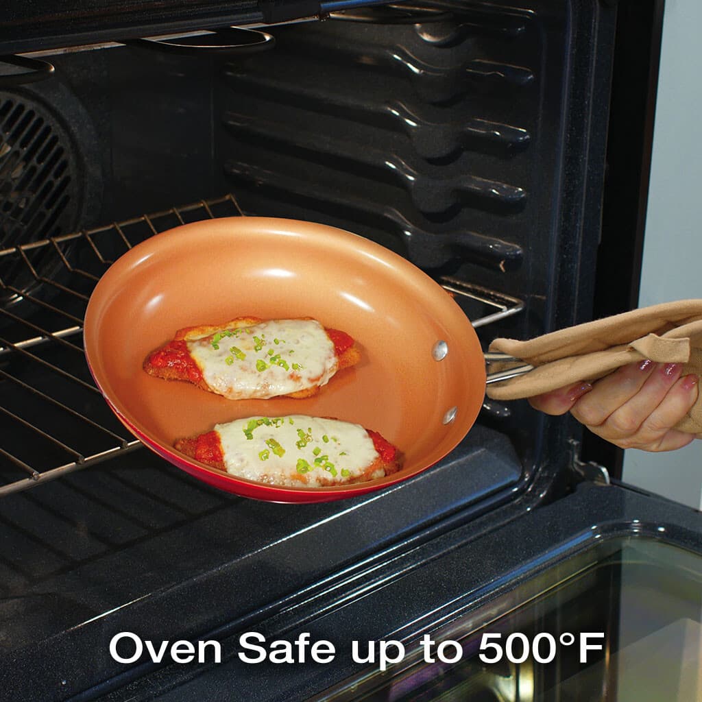 BulbHead (10824) Red Copper 10 PC Copper-Infused Ceramic Non-Stick Cookware Set 3