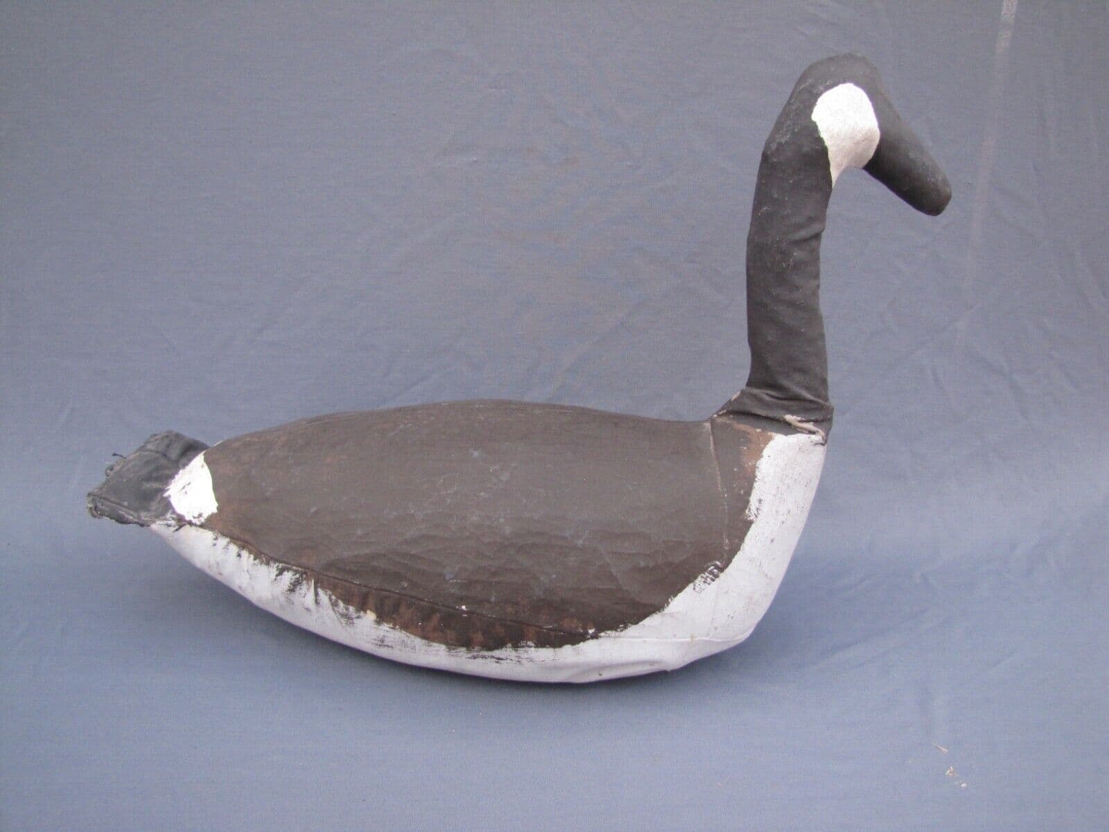 Antique Canada Goose Decoy Straw Stuffed Canvas Working Decoy Folk Art Nebraska 2